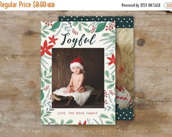ON SALE Holiday card template - 5x7 card template - christmas card template