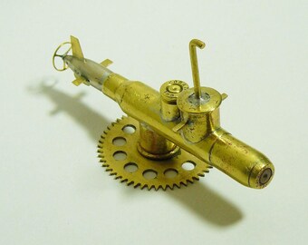 Military Trench Art Submarine Made from WW2 Shells Cartridges Handcrafted
