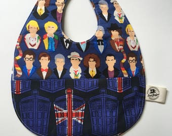 Dr Who, Doctor Who, baby bib, geek, nerd, unisex baby gift