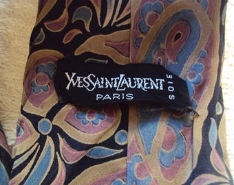Silk paisley necktie by Yves Saint Laurent Paris