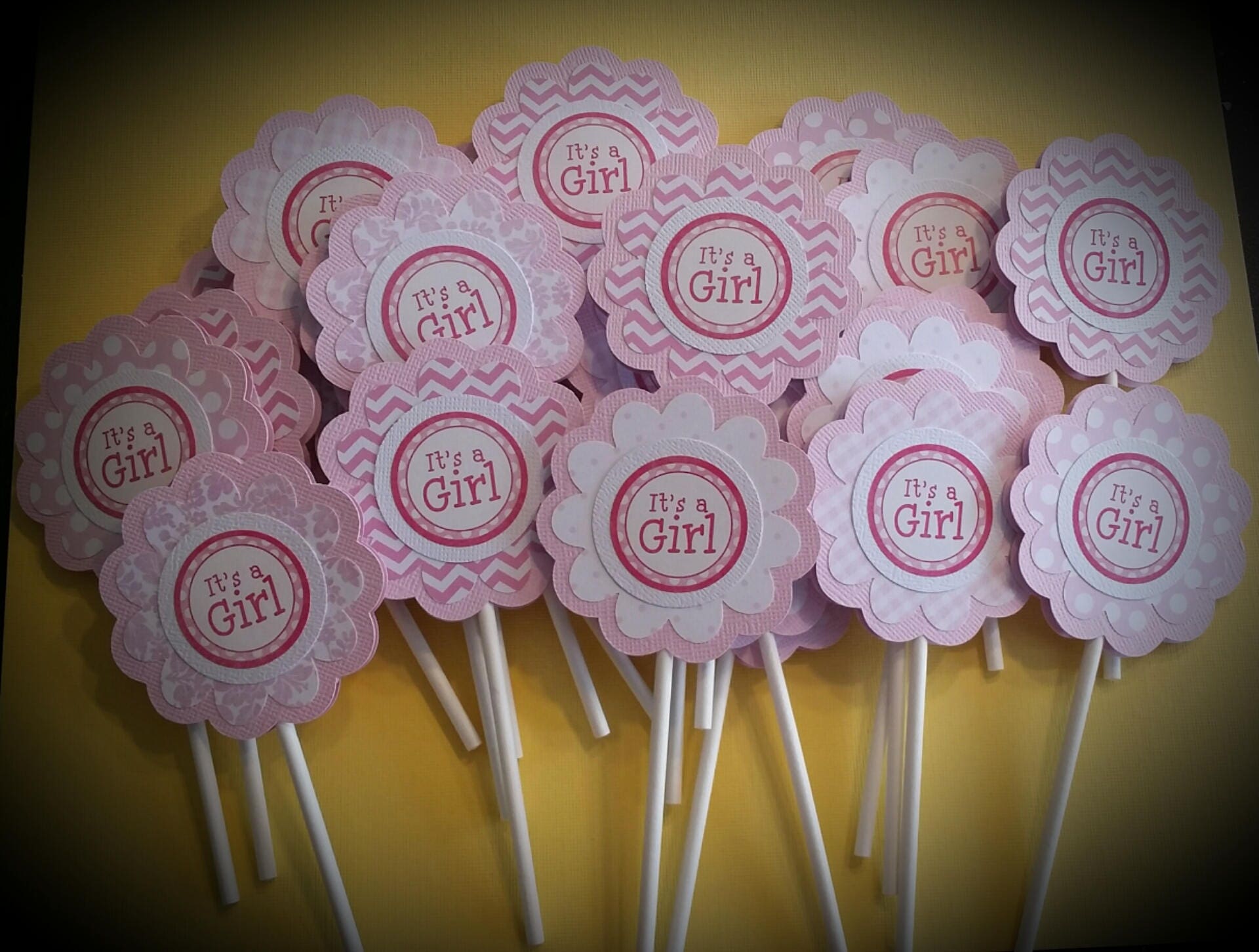 BABY GIRL Cupcake Toppers It's a Girl Cupcake Toppers