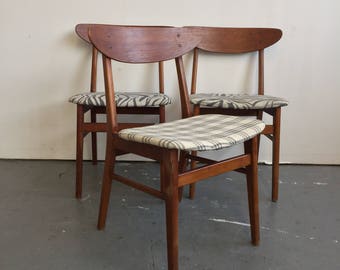 Set of 3 Vintage Danish Modern Farstrup Dining Chairs - Free NYC Delivery!