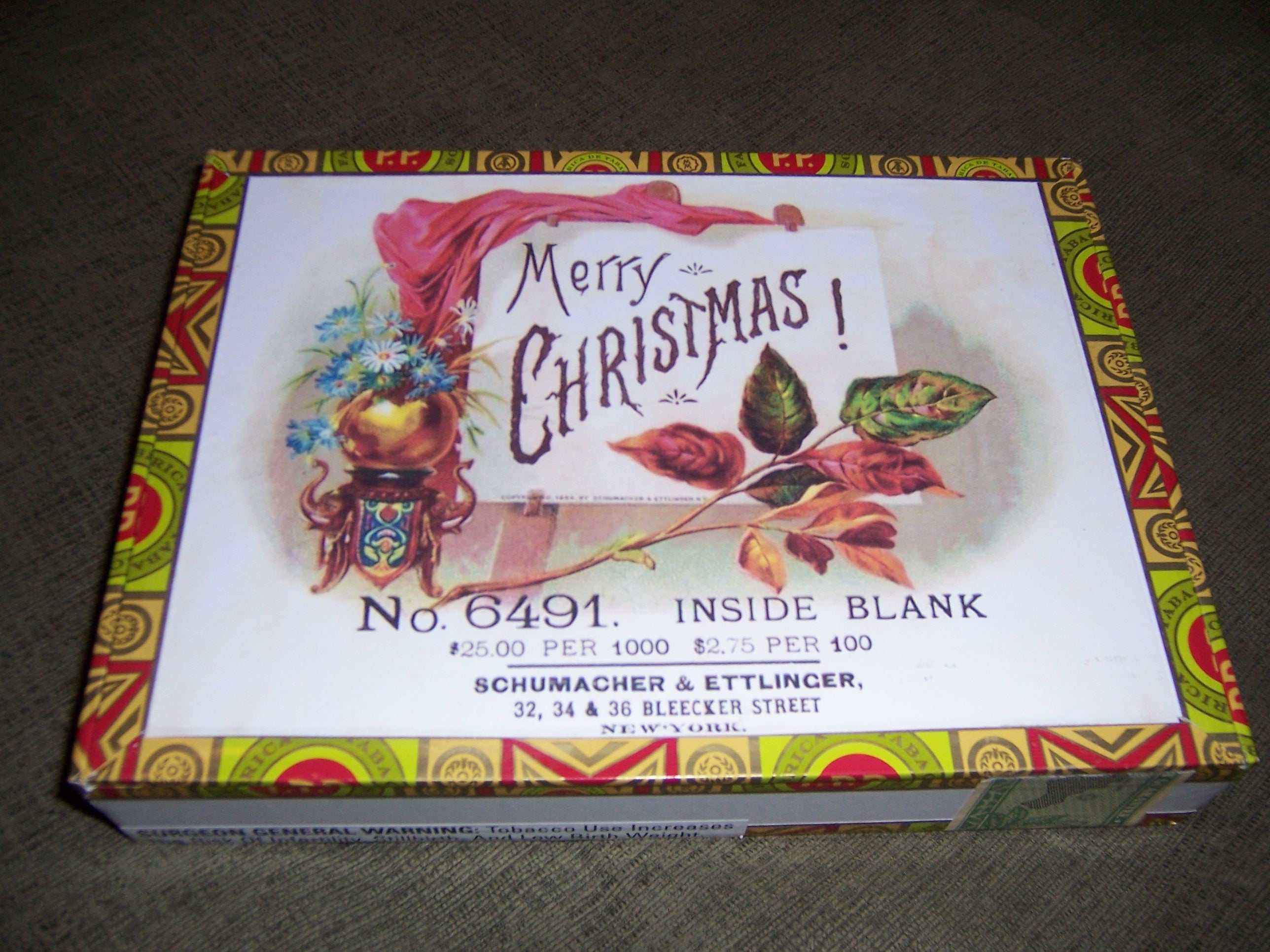 Merry Christmas & Happy New Year Cigar Box