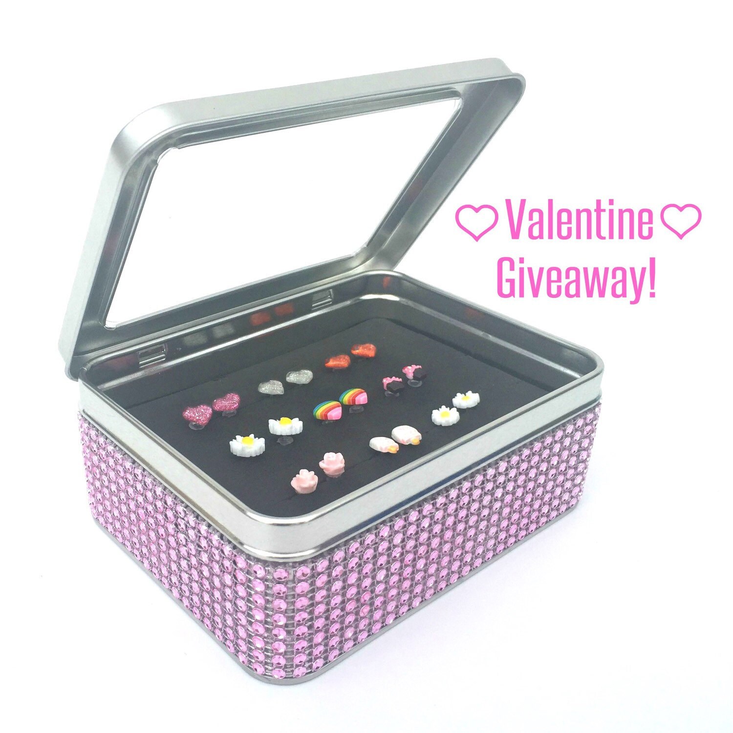 Post Earring Holder Purple Polka Dot Ribbon Earring