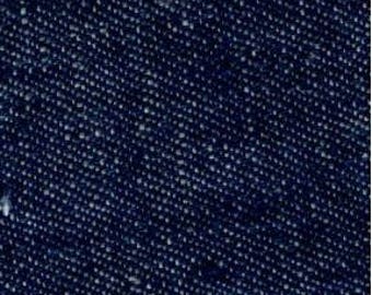 Vintage blue denim cotton and linen fabric