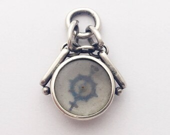 Victorian Sterling Compass Charm Compass Necklace Charm Antique Pendant