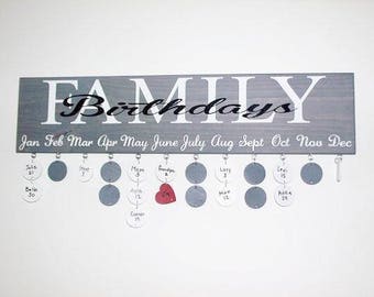 Rustic Family Birthday Board, Family Birthdays Board, Custom Family Birthday Board, Custom Birthday Board, Calendar Board, Birthday Board