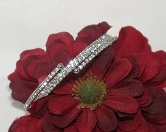 Swarovski crystal cuff bracelet, bridal crystal coil bracelet, Swarovski crystal bracelet, bridesmaids crystal bracelet, bridesmaids jewelry