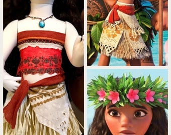 Moana/Moana outfit /Moana Crown/Moana costume/Moana party/Moana Necklace/luau birthday/Moana dress/Moana birthday party/Moana invitation