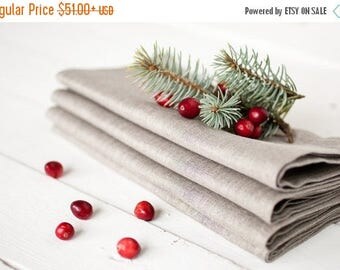 Linen napkins set 12 - Christmas napkins -Wedding napkins - Gray napkins - Organic napkin cloths - Dinner napkins - Christmas table decor