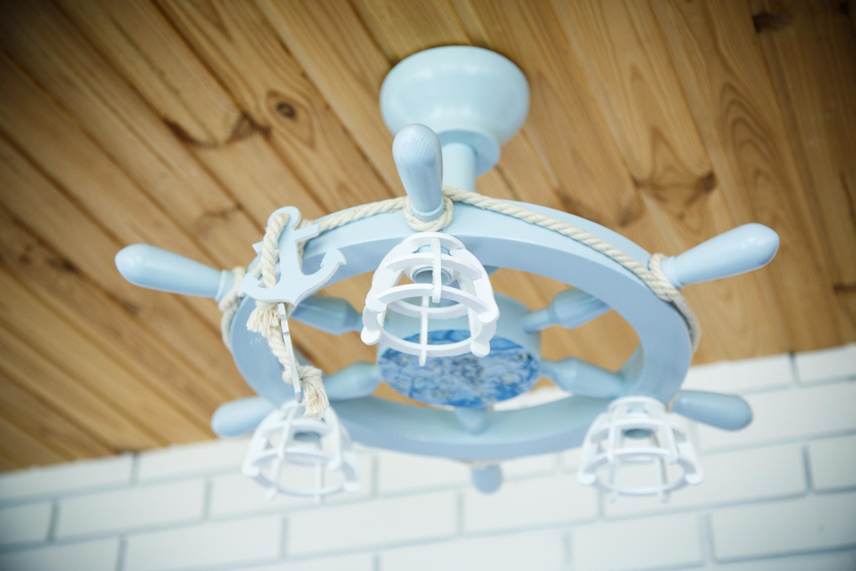 nautical chandelier / lamp marine / ship steering wheel