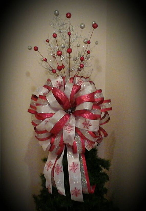 Christmas Tree Topper Bow ONLY ONE LEFT Shipping Included