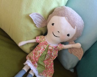 Button Joint Doll PDF Sewing Pattern Easy Rag Doll cloth dolly