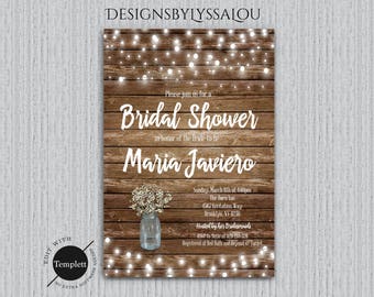 rustic bridal shower invitation rustic bridal shower invitation template you edit rustic wedding - Rustic Wedding Shower Invitations rustic bridal shower invitation rustic bridal shower invitation template you edit rustic wedding - Rustic Wedding Shower Invitations