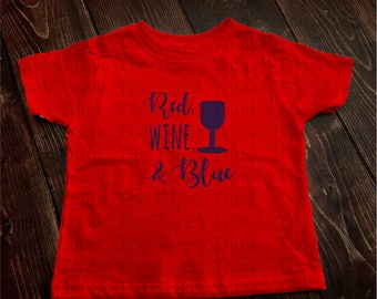 red wine blue shirt