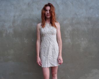 vintage linen mini dress