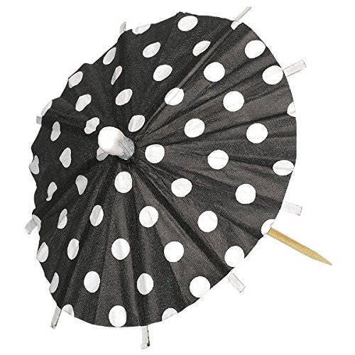 Set Of 120 Cocktail Parasol Umbrella Party Picks Black And