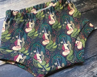 Organic Shorties - Unicorn Meet Mermaid, natural baby clothes, mermaid baby clothes, unicorn baby, organic bummies, baby bloomers, shorties