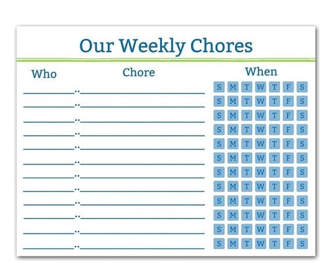 Sale Chore Chart Download - Printable Chart - Family Schedule - Chore Chart - Digital Schedule - Family Schedule - Reward Chart - Fridge Cha