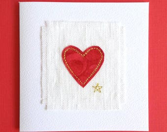 Embroidered linen  gifts  cards by The Sewing by 