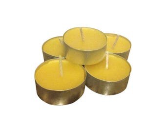 Set of 3 Handmade 100% beeswax honey candles. Beehive candle