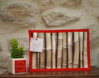 Bamboo oilcloth pouch