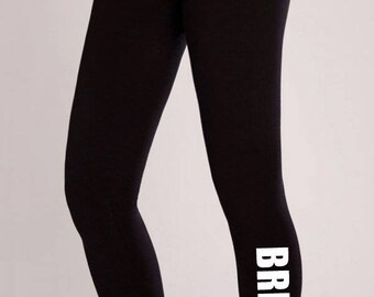 Bride leggings, bride crew leggings, hen party leggings, black leggings, wedding leggings, leggings, personalised leggings