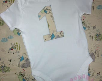 Peter Rabbit outfit - 1 vest - Peter Rabbit birthday party - boys first birthday outfit - girl's 1st birthday clothes - Number 1 vest