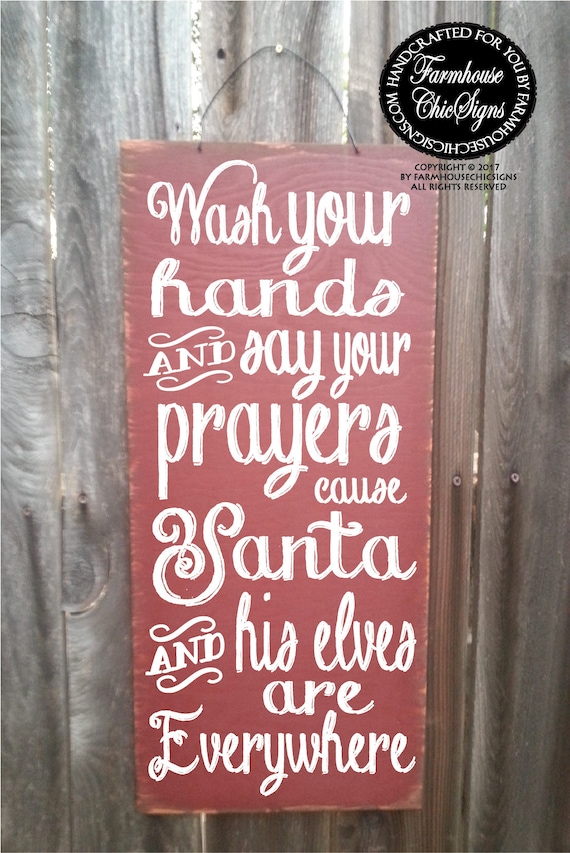 Christmas decoration, Christmas sign, Christmas decor, Santa, santa decor, Wash Your Hands Santa sign, Santa decoration, Santa sign