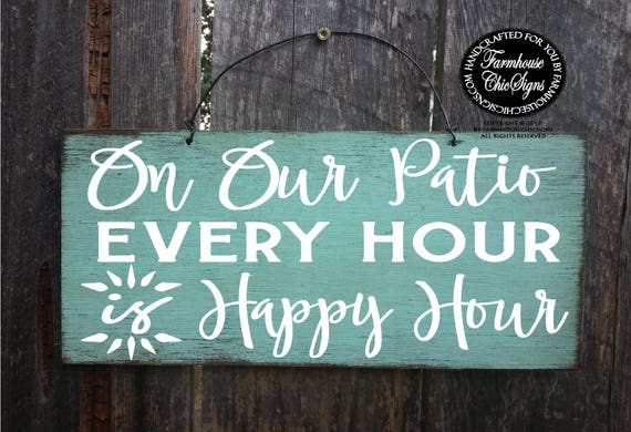 Patio Happy Hour Sign