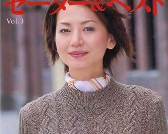 39 JAPANESE KNITTING PATTERN-“Lets Knit Series Vol.3.”-Japanese Craft E-Book #151.Two Instant Download Pdf files.Sweater,Bolero.Jacket,Blous