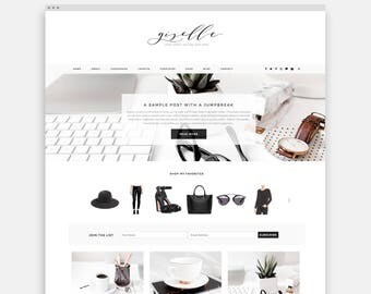 Feminine Wordpress Theme for Fashion Bloggers and Lifestyle Bloggers, WordPress Theme for Female Entrepreneurs, Customizable WordPress Theme