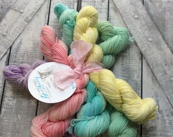 Hand Dyed Yarn Mini Skeins,Penny Candy Mini Skein Set,Fingering Weight, Superwash Nylon,indie dyed yarn,Penny Candy Mini Skein Sock Yarn Set