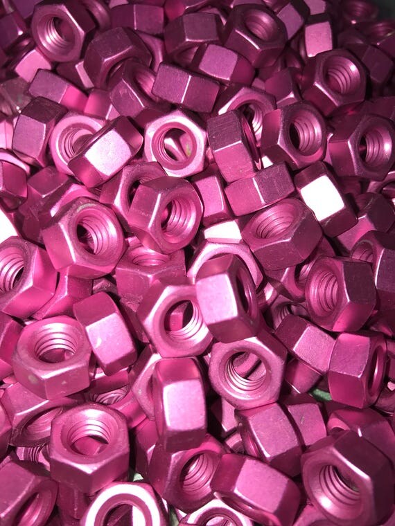 Pink Anodized Colored Aluminum Hex Nut 5/1618