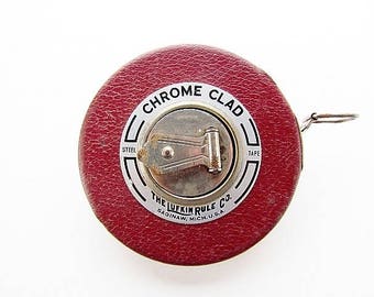 Vintage Chrome Clad The Lufkin Rule Co Tape Measure 50 Feet / #B016