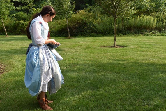 Belle's Petticoat made of striped fabric with a floral lining on the bottom 12 inches on the skirt cosplay