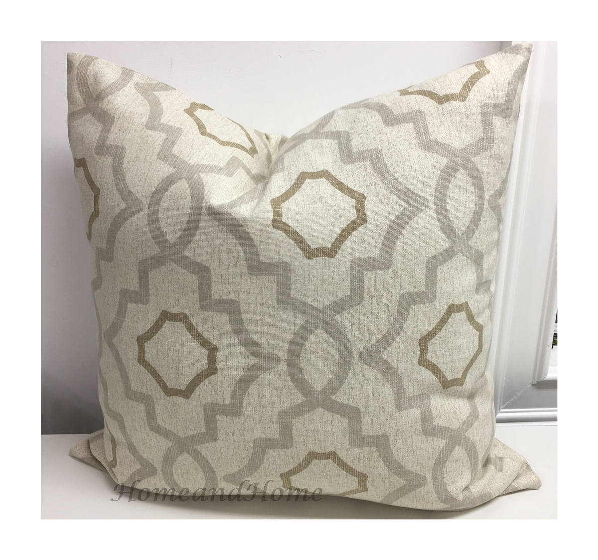 Pillow cover Zipper Closure Metal Mist grey beige cream Euro