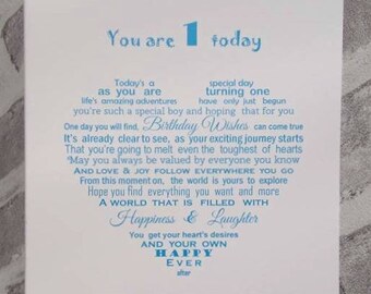 1st Birthday Card, Baby's 1st Birthday, First Birthday card, Boy first Birthday, First Birthday Boy, Baby Boy Birthday