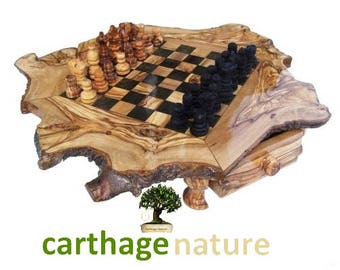 Mother's day gift, Birthday present, mom gift, dad gift, olive wood rustic chess set board 20 " boyfriend gift, girlfriend gifts, daddy gift