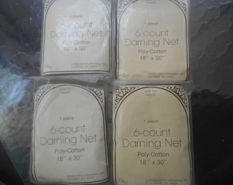 6 Count Darning Net, 18" x 30", White/Natural, Set of 4, Free Shipping