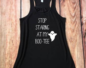 Funny Workout Tank Tops, Stop Staring at My Boo - Tee Workout Tank Top, Women's Shirts, Gym Tank Top, Fitness Tanks, Halloween Shirts