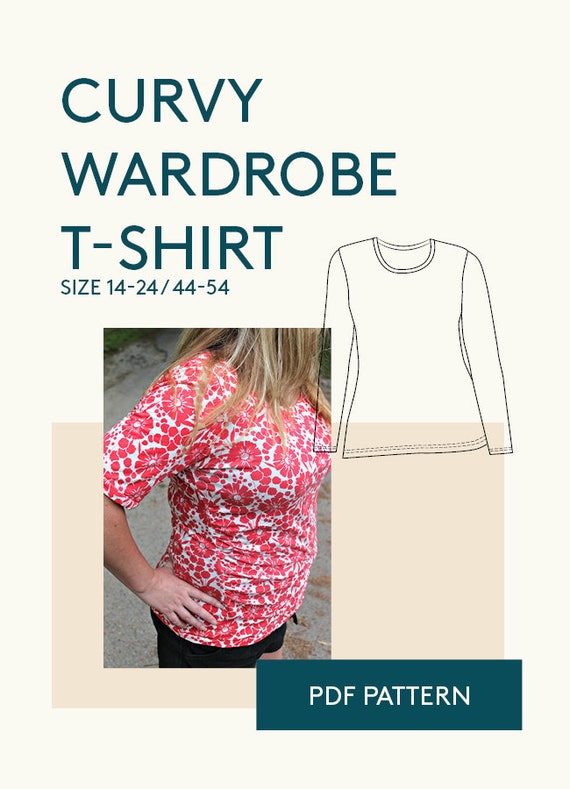 Plus size t-shirt PDF sewing pattern for womenWomens T-shirt