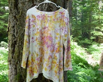 Naturally Dyed Asymmetrical Tunic Top