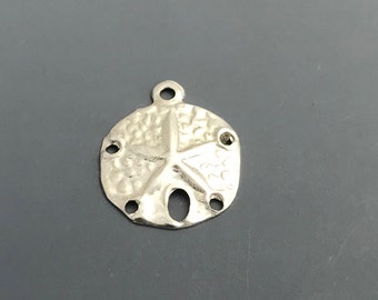 Medium Sand Dollar Charm, Sterling Silver