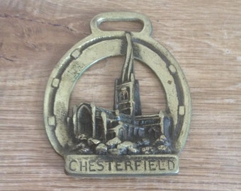 Vintage Horse Brass With Chesterfield Cathedral & The Twisted Spire / Steeple - Metal-Metalworking, Collectable.