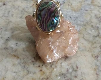 Abalone and Peridot Ring Size 7