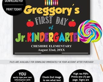 First Day of School, Photo Prop, Back to School, School Photo Prop, Jr Kindergarten, Beginning of Year, Junior Kindergarten,first day school