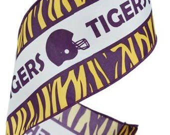 RIBBON - Wired Ribbon - Purple and Gold Ribbon - Gold Ribbon - LSU Ribbon - Purple Ribbon - Wreath - RG1758CN
