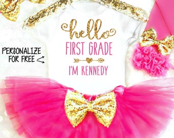 Back to School Shirt Hello First Grade Hello Kindergarten Hello 1st Grade Hello Pre-K Hello 2nd Grade Second Grade Back to School Outfit