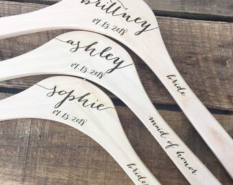 Personalized Wedding Dress Hangers - Bridal Party Hangers - Bridal Hanger - Wedding Hanger - Bridesmaid Gift - Custom Engraved Hanger